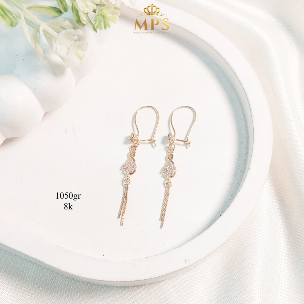 puterasokaraja NEW COLLECTION ANTING PANJANG EMAS ASLI KADAR 8K/375% TOKO EMAS PUTERA SOKARAJA