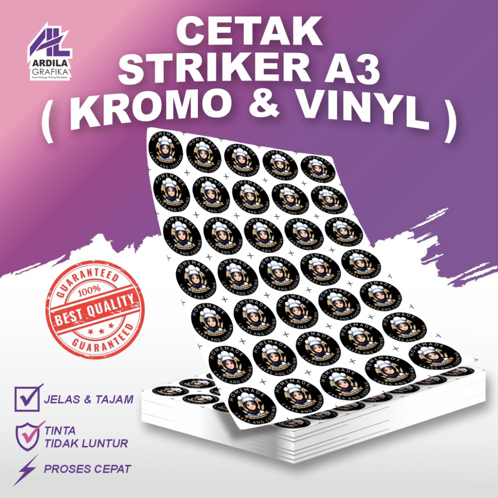 CETAK STIKER CHROMO DAN VINYL GLOSSY