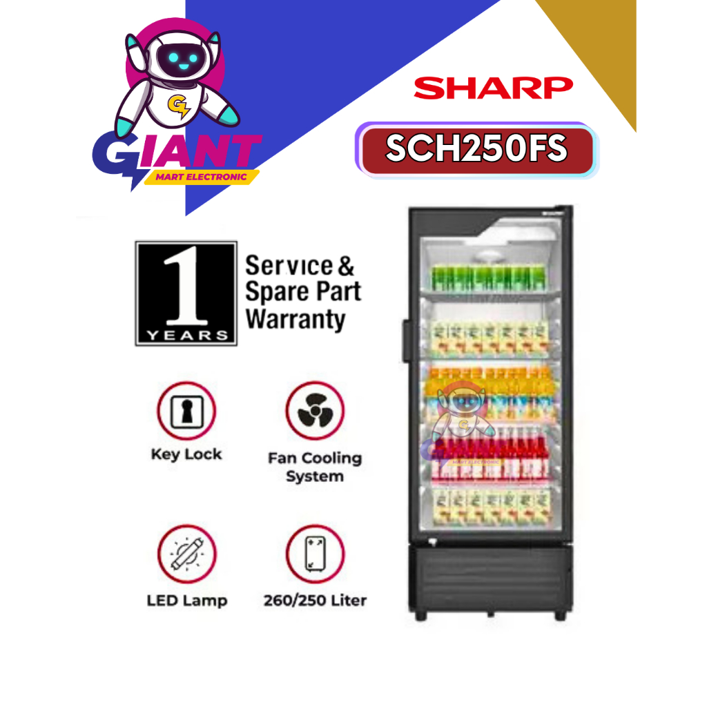 SHOWCASE SHARP SCH250FS 250 LITER
