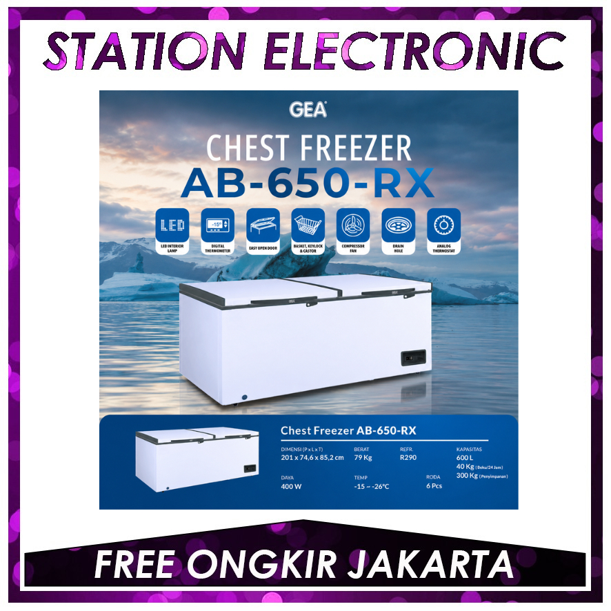 GEA AB-650-RX / AB650RX Chest Freezer 600 Liter 400 Watt Dual Chiller - Freezer Mode