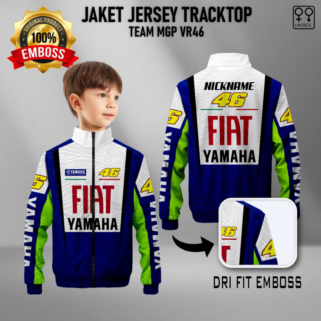 Jersey jaket tracktop anak team motogp 026 team VR46 free custom EMBOSS PREMIUM
