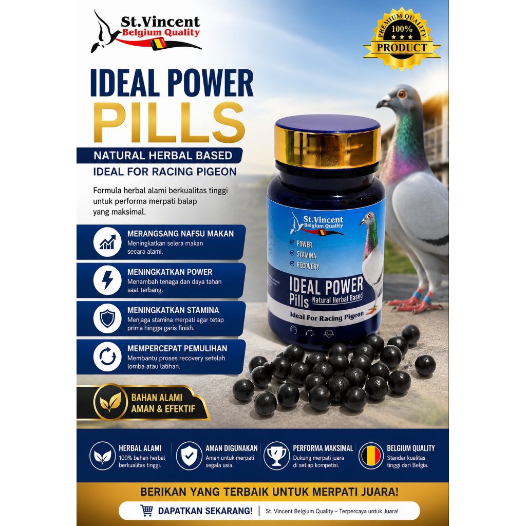 IDEAL POWER PILLS JAMU MERPATI IMPORT ISI 100 PILLS St.Vincent Belgium NO Ideal Pills Verselaga