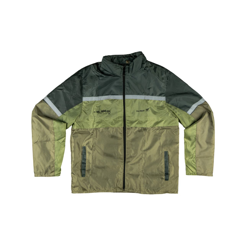 Jaket motor Honda parasut hijau army original