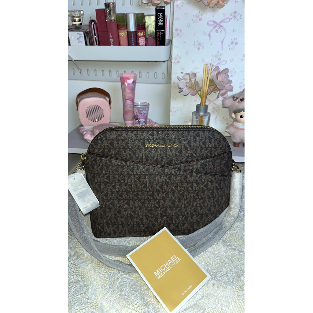 NEW Michael Kors jet set dome crossbody in brown
