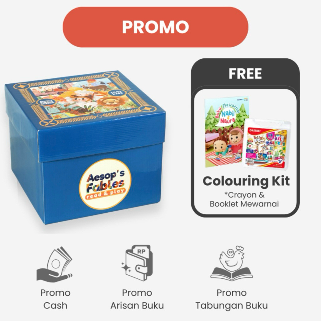 Mandira Buku Anak - Aesop's Fable Read And Play Full Set