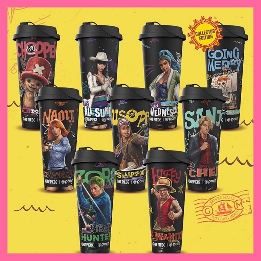 one piece x point coffee cup Tumbler gelas mug netflix botol minum