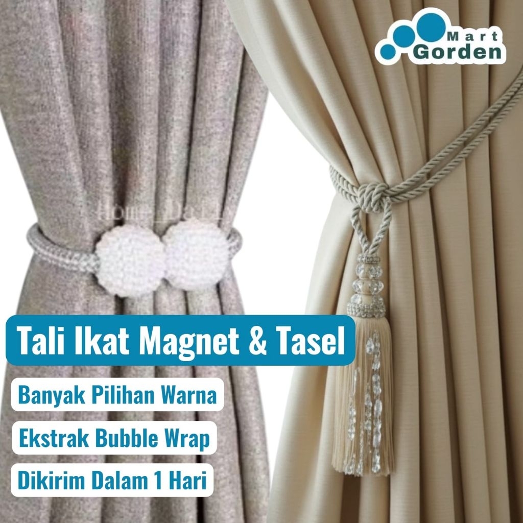 tali gorden pengait gorden tampilan mewah tali magnet dan tali tasel