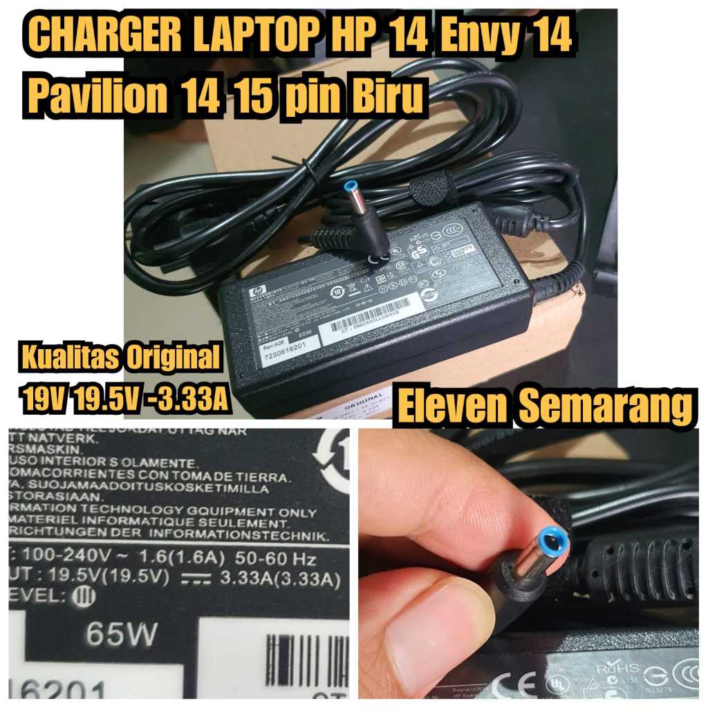 Charger Laptop Hp Kualitas Original ORI Adaptor Charger casan Laptop Hp14 Hp Envy 14 Hp Pavilion 14 