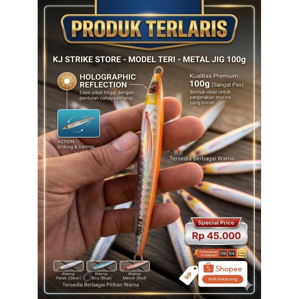 metal jig 100 gram teri gid perut