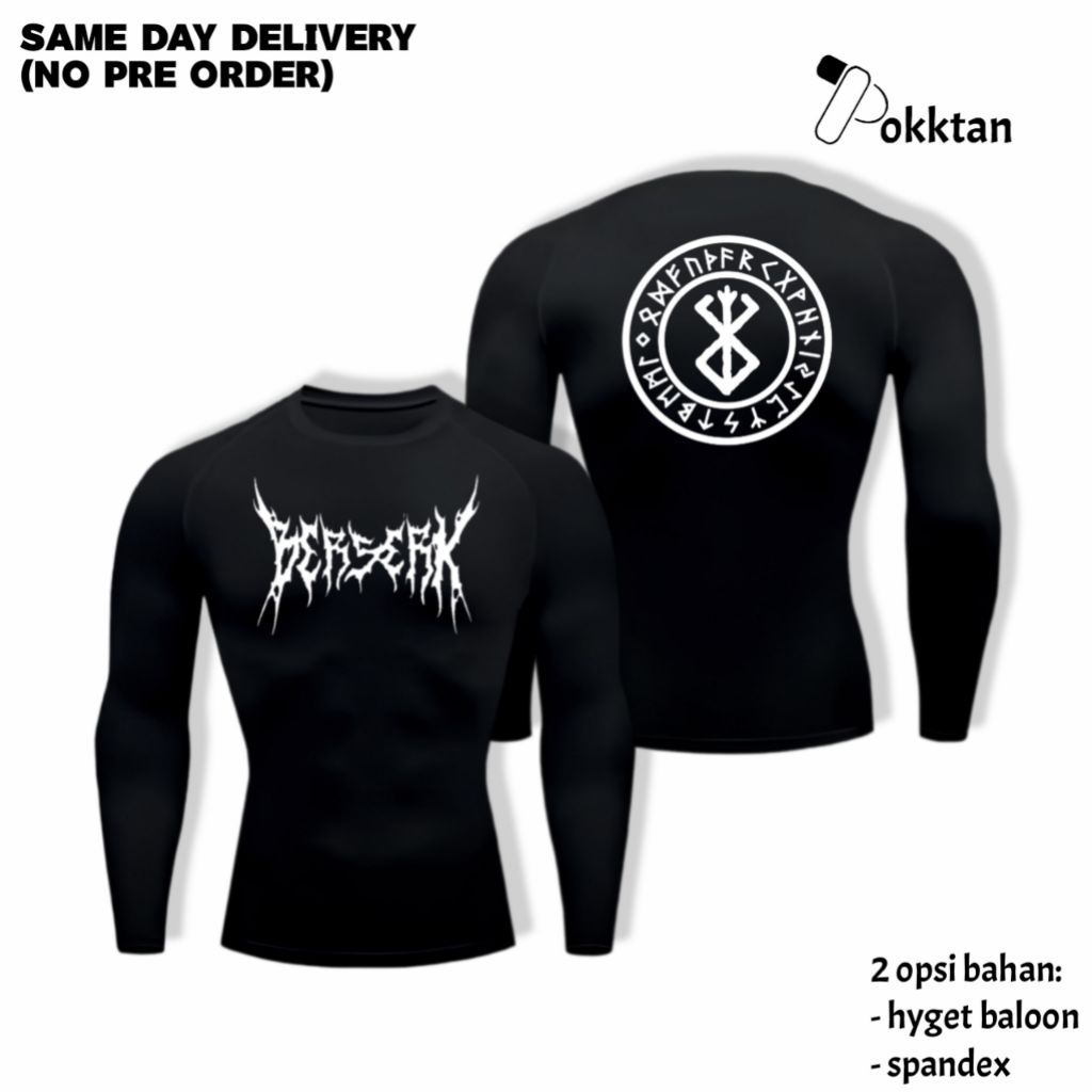 Kaos Olahraga Compression Shirt Long Sleeve Berserk v3 / Kaos Olahraga Kompresi Ketat Lengan Panjang