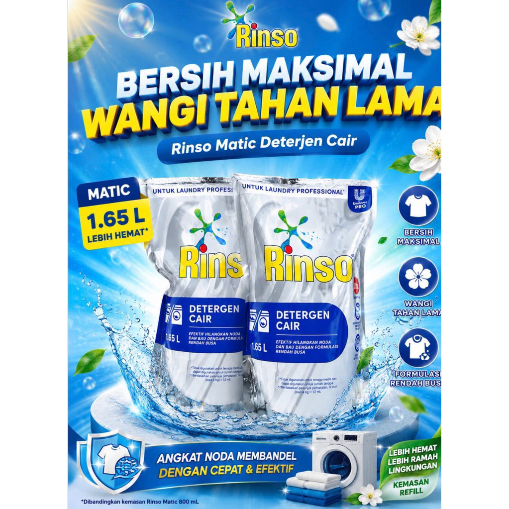 RINSO MATIC CAIR 1,65LITER- RINSO MATIC DETERGENT LIQUIT 1.65LITER//RINSOO DETERGENT CAIR