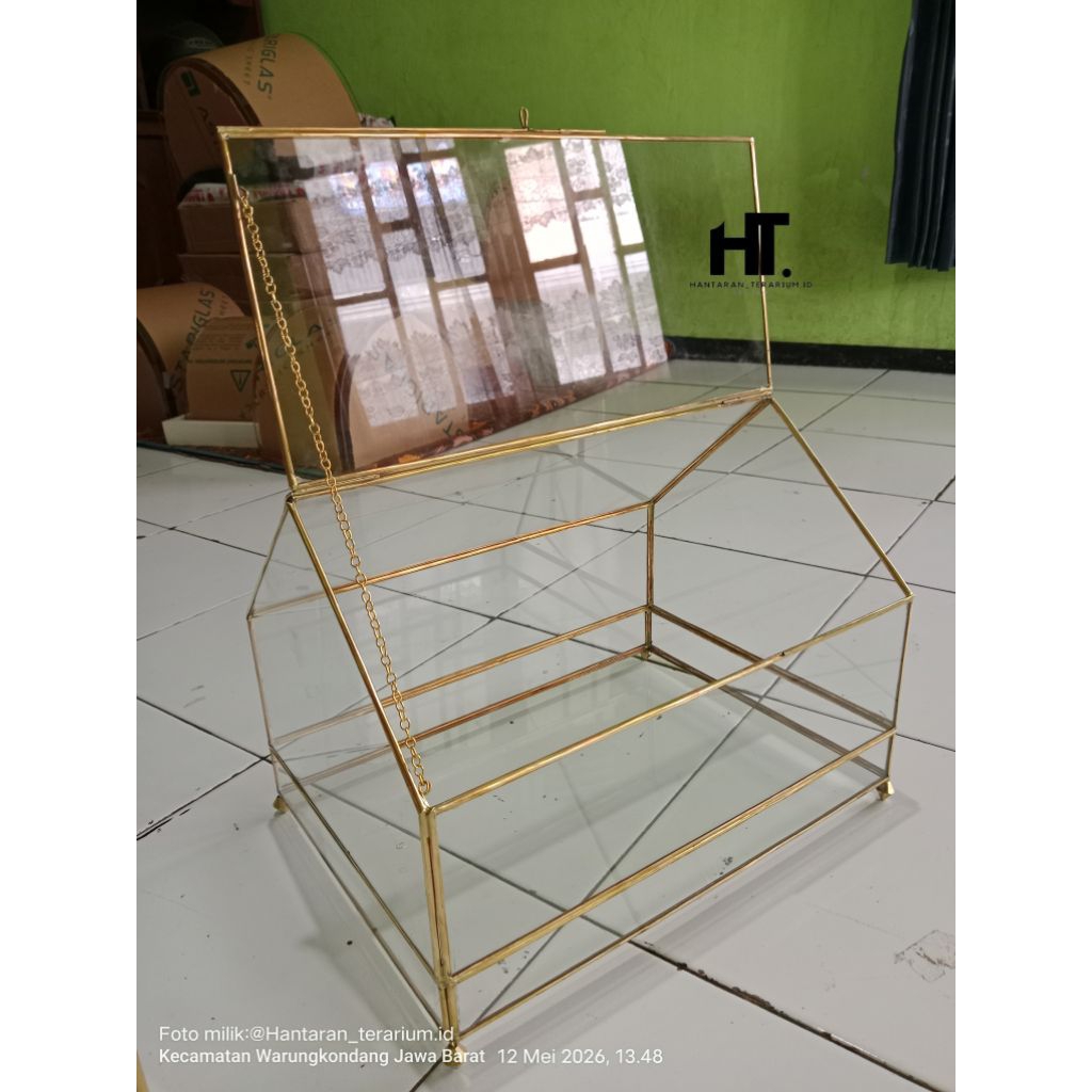 FREE PACKING KAYU BOX HANTARAN TERARIUM BENTUK RUMAH SEKAT