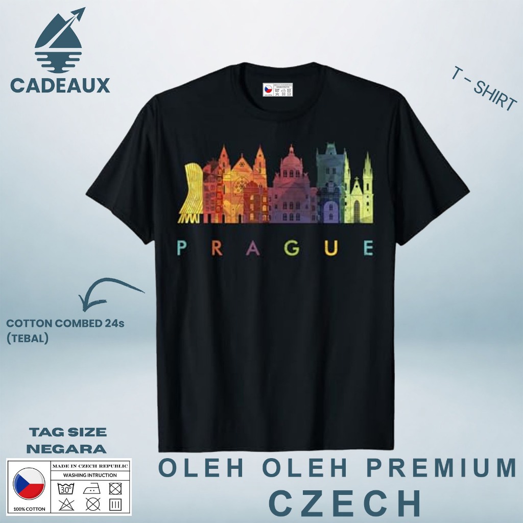 Kaos Oleh Oleh CZECH 7 PAKAI TAG ASAL NEGARA CZECH REPUBLIC T-Shirt Cotton Combed 24s SOUVENIR PREMI