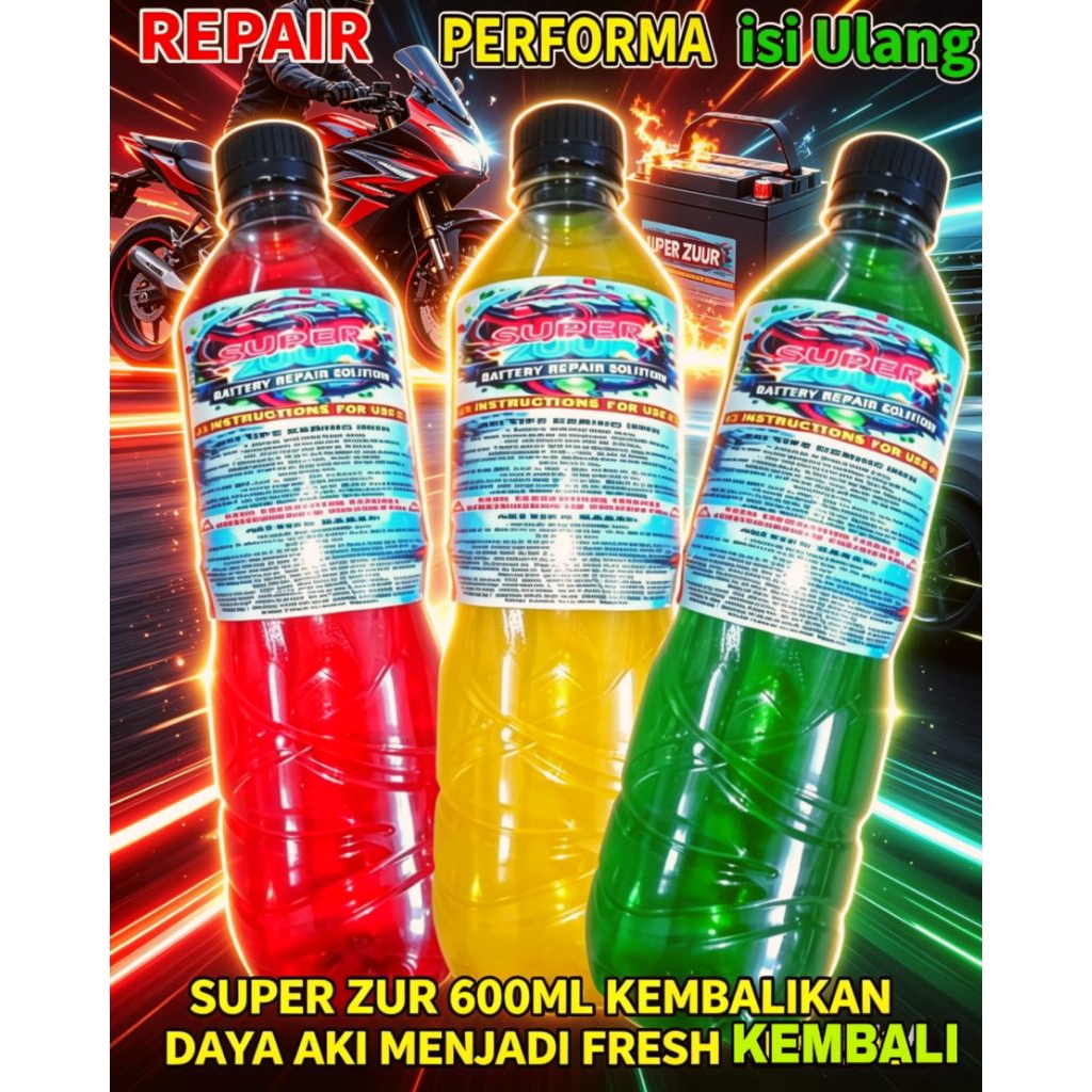 Air Aki/Accu Zuur/elektrolit gel aki/isi Ulang Aki drop & lemah