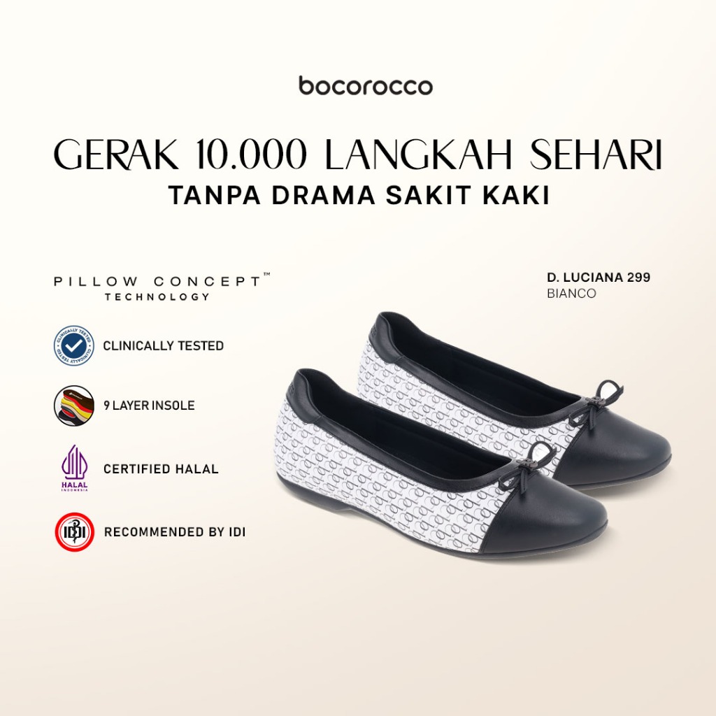 Bocorocco D. Luciana 299 Putih - Sepatu Flat Wanit Kulit
