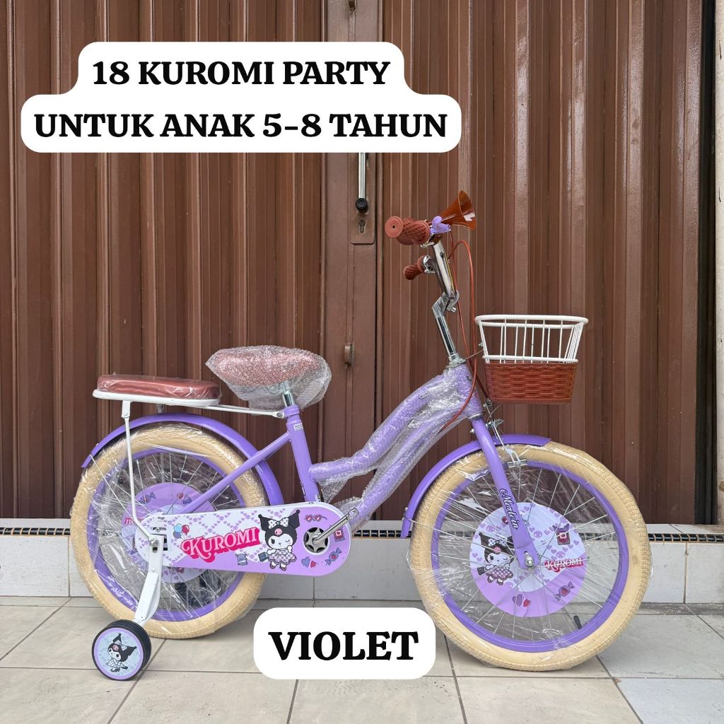 GOSEND Sepeda Anak Perempuan 18 MINI KUROMI PARTY