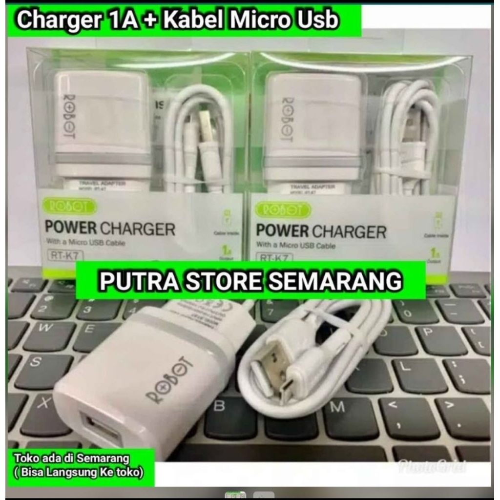 Charger Robot TK K7 Plus Kabel Charger Hp 1 Ampere Cas Hp 1A