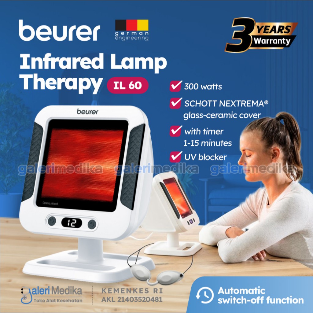 Lampu Infrared 300W + Timer Glass-Ceramic UV protection Beurer IL60 / IL 60 / IL-60