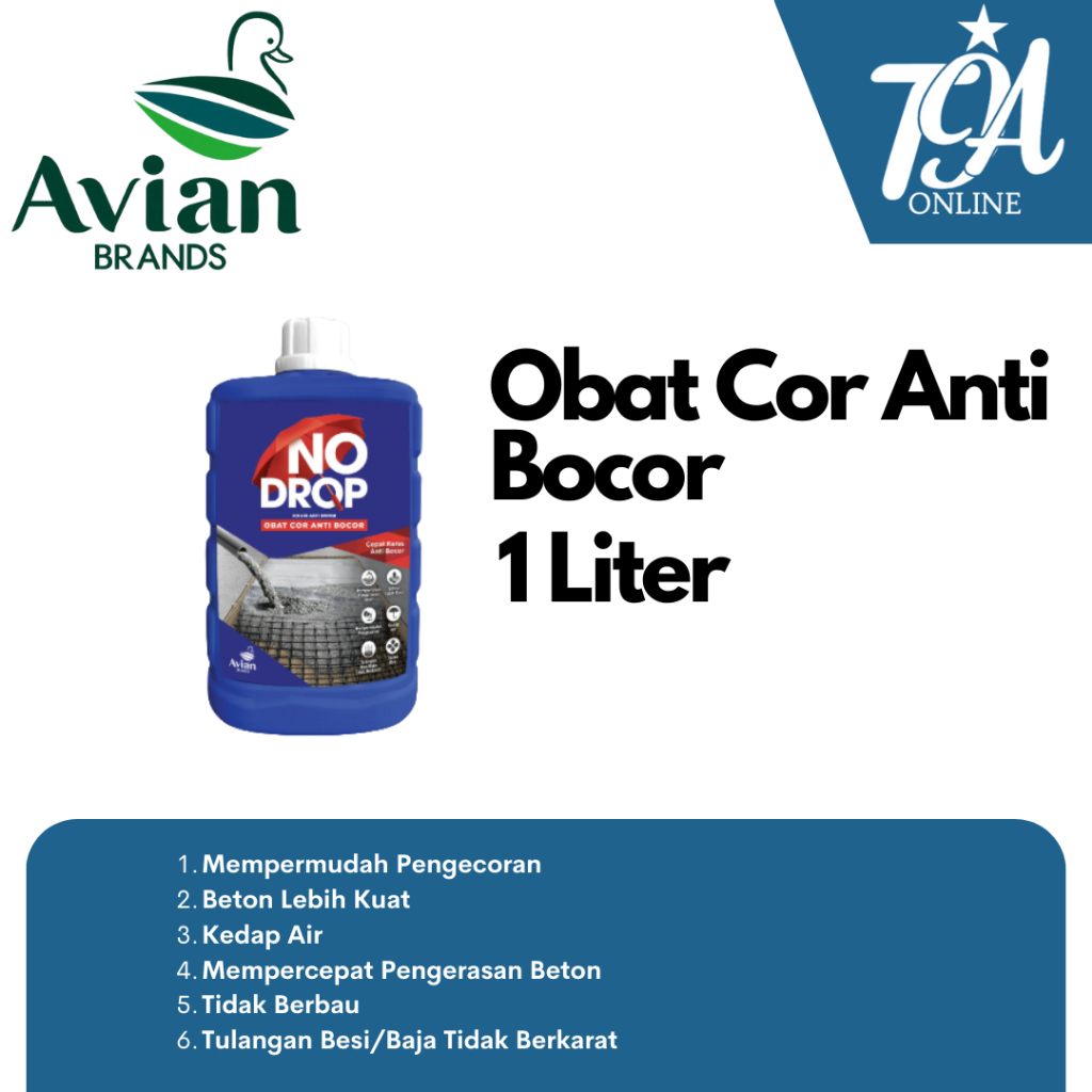 NO DROP Obat Cor Semen Anti Bocor isi 1 Liter Pengeras Dak Beton Mencegah Besi Anti Karat