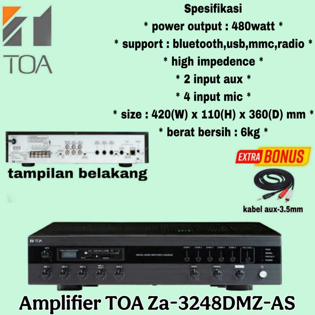 Amplifier TOA ZA-3248DMZ-AS // Digital Mixer Amplifier TOA ZA-3248DMZ-AS