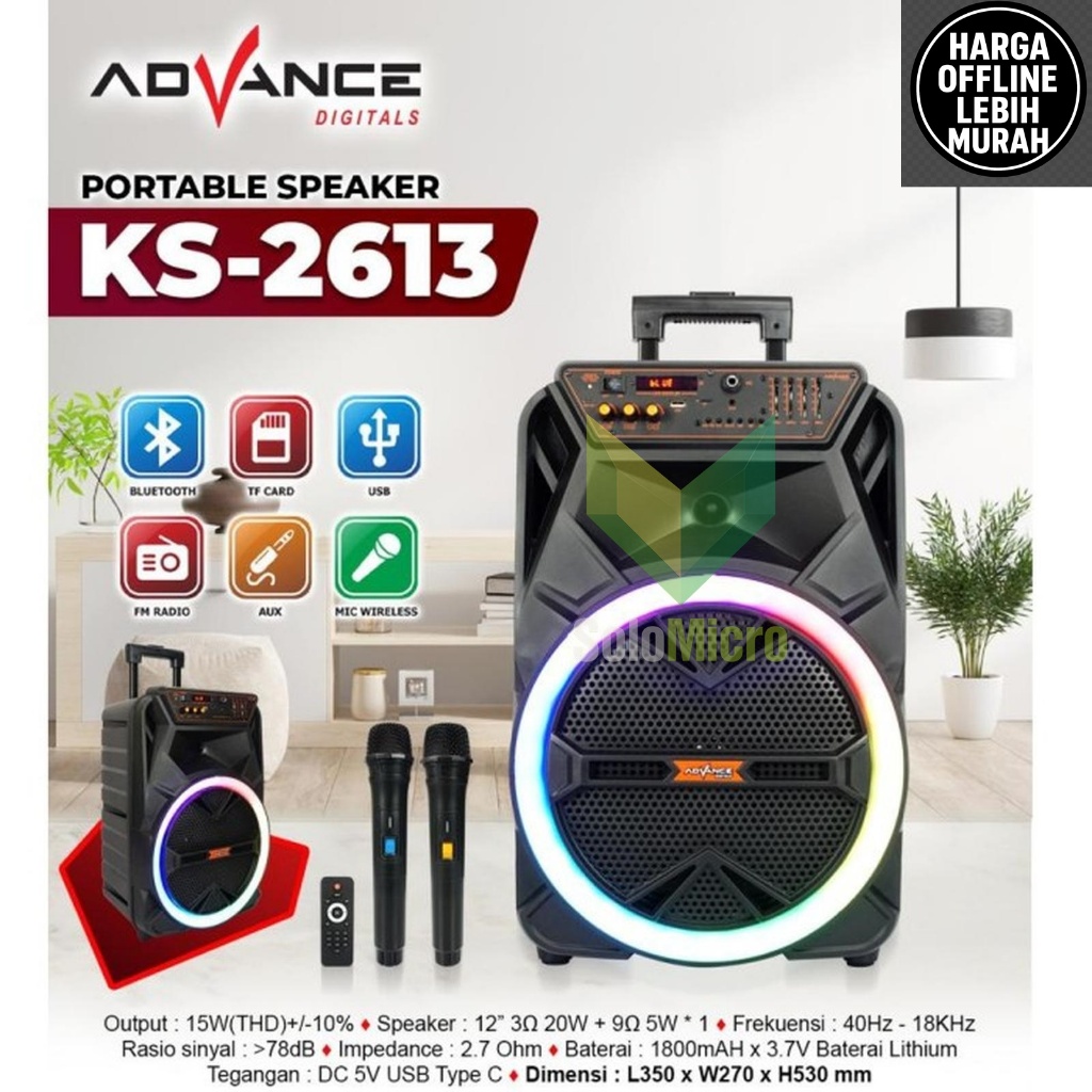 ADVANCE Speaker Advance KS-2613 Bluetooth Portable 12" / Speaker Meeting