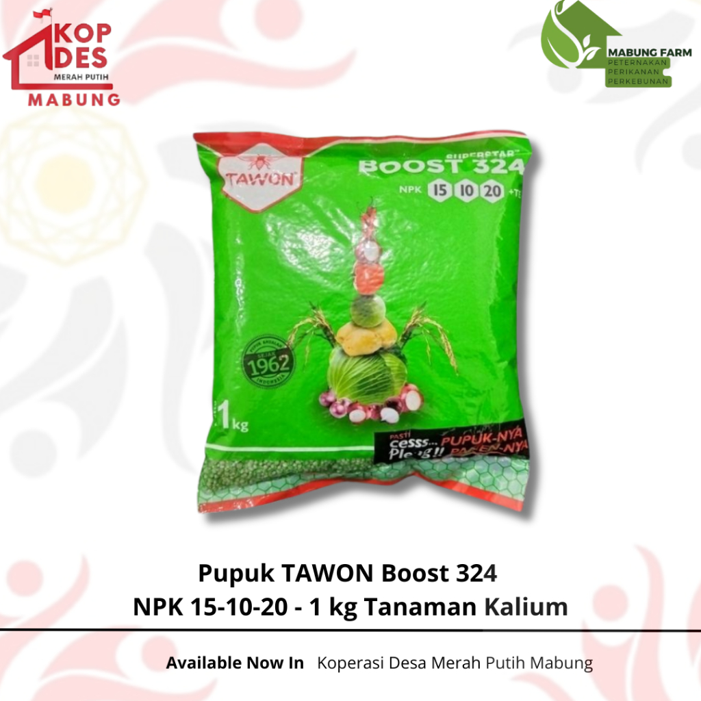 Pupuk TAWON Boost 324  NPK 15-10-20 - 1 kg Tanaman Kalium
