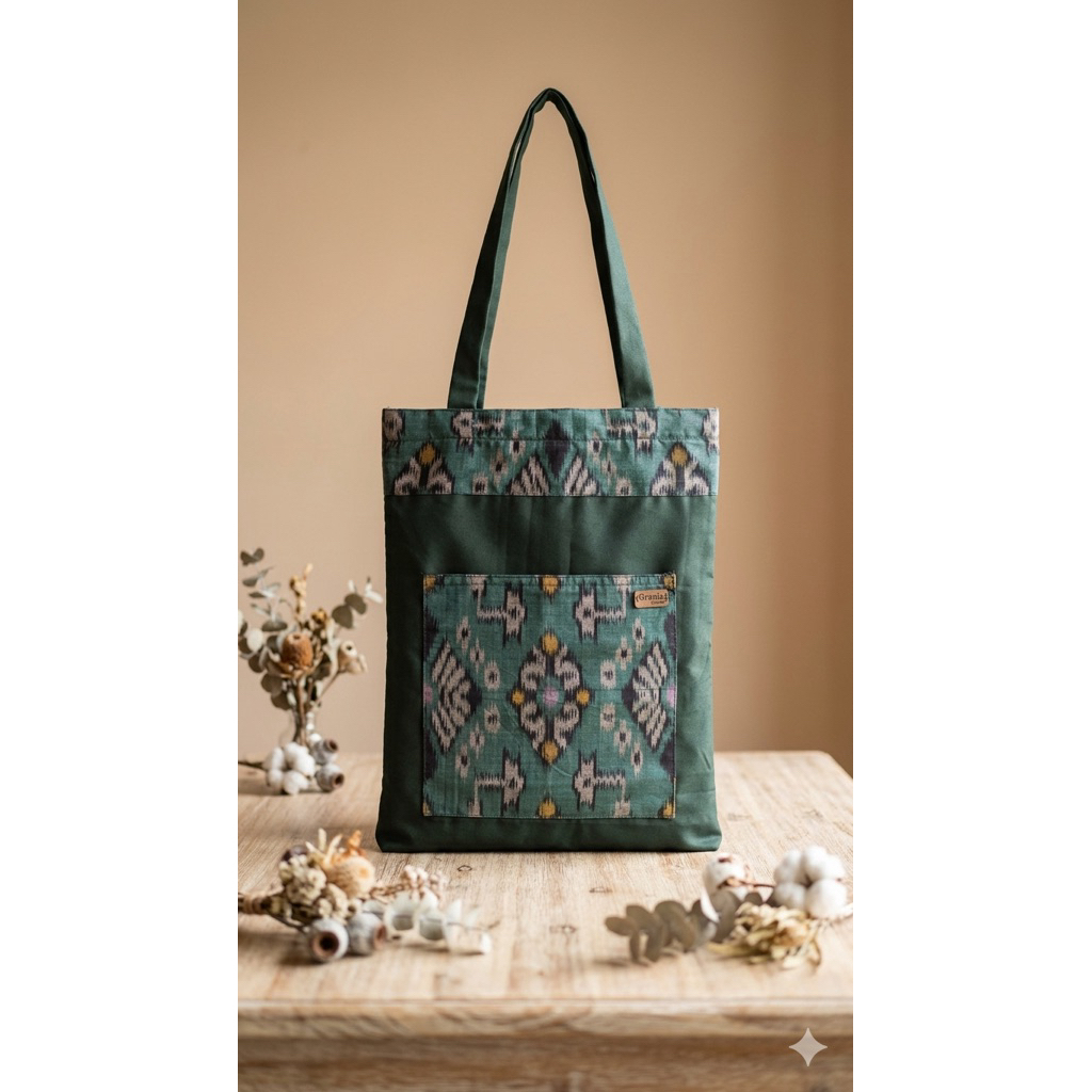 Tote Bag/ Tas Laptop Tenun Bali Etnik Unik