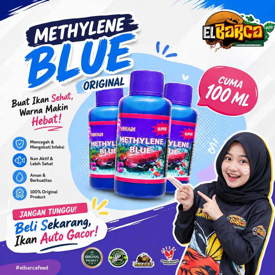 Obat Ikan METHY LINE BLUE pengobatan cupang koi koki guppy tetra Original