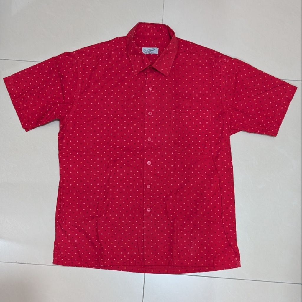 Crocodile Kemeja Lengan Pendek Merah Size M Preloved
