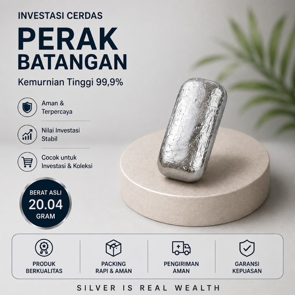 Perak Murni Batangan 20 Gram | Perak Batangan Premium Indonesia