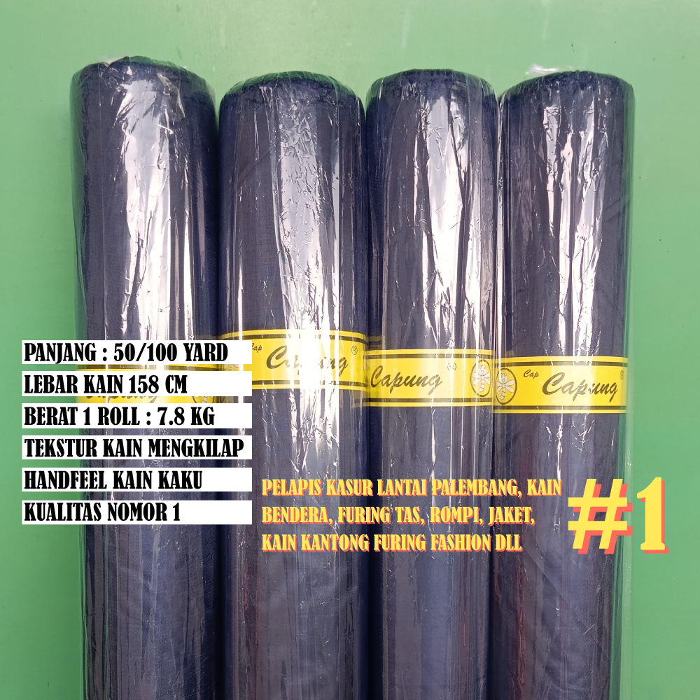 Grosir Kain Peles Capung (Biru Dongker Navy) Premium Per Roll 50 100 Yard Furing Kantong Celana Jean