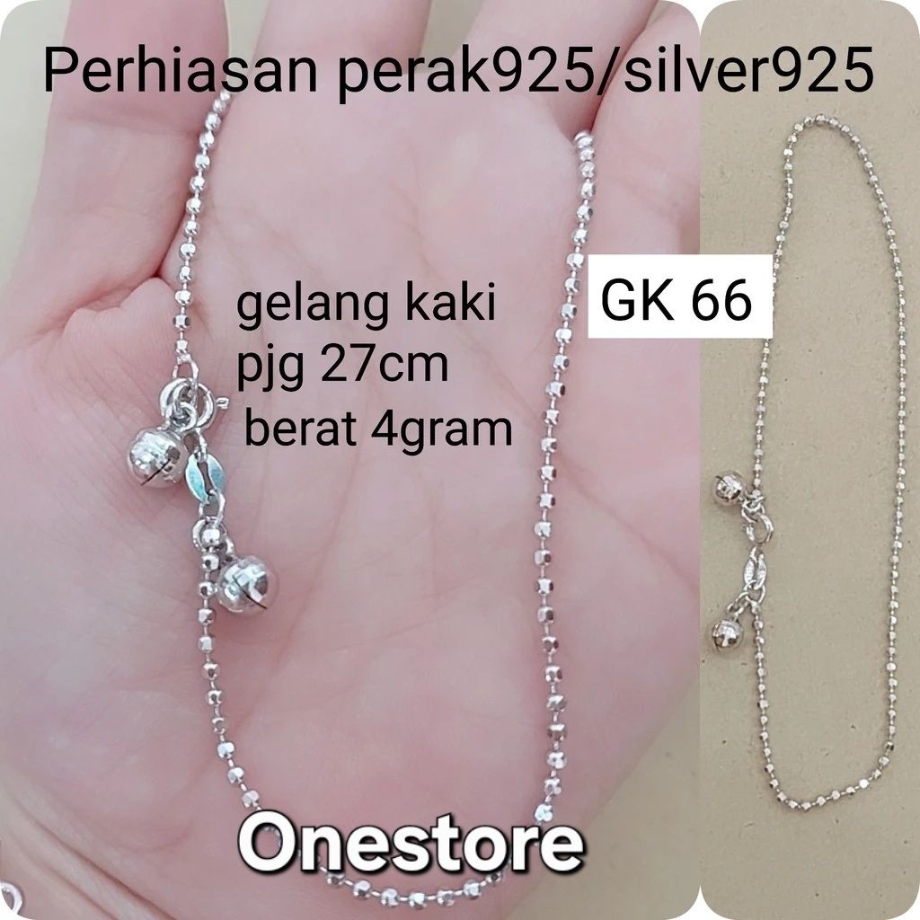 GELANG KAKI BIJILADA PERAK ASLI 925 LAPIS MAS PUTIH GK 66