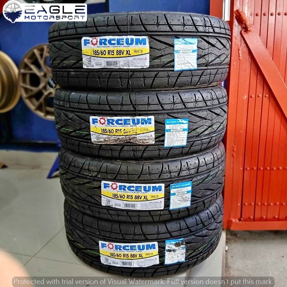 BAN TUBELES TIPE FORCEUM HEXA R 185 60 R15 BUAT MOBIL JAZZ YARIS IGNIS SIRION AVANZA DLL.