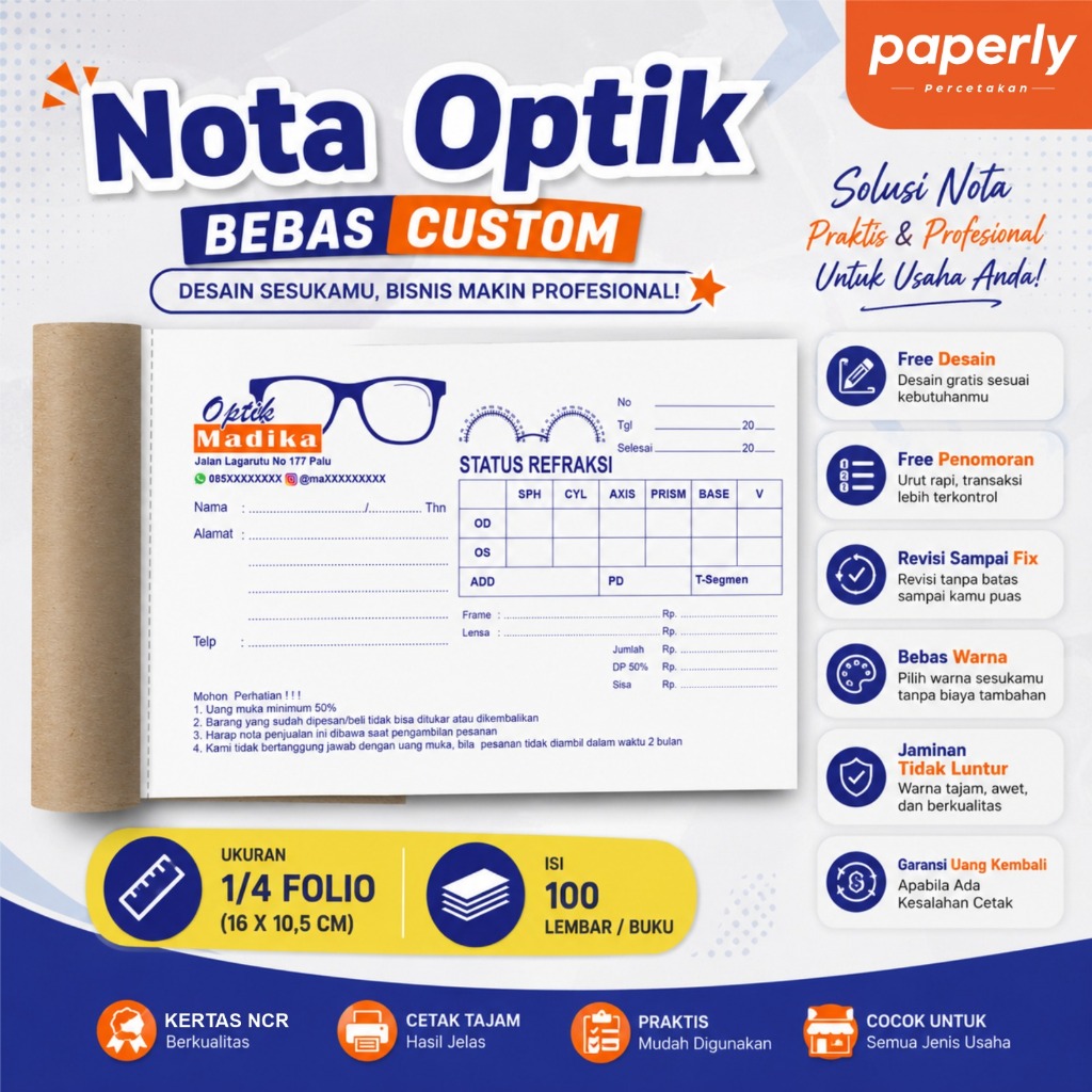 Nota Optik Custom 2 ply