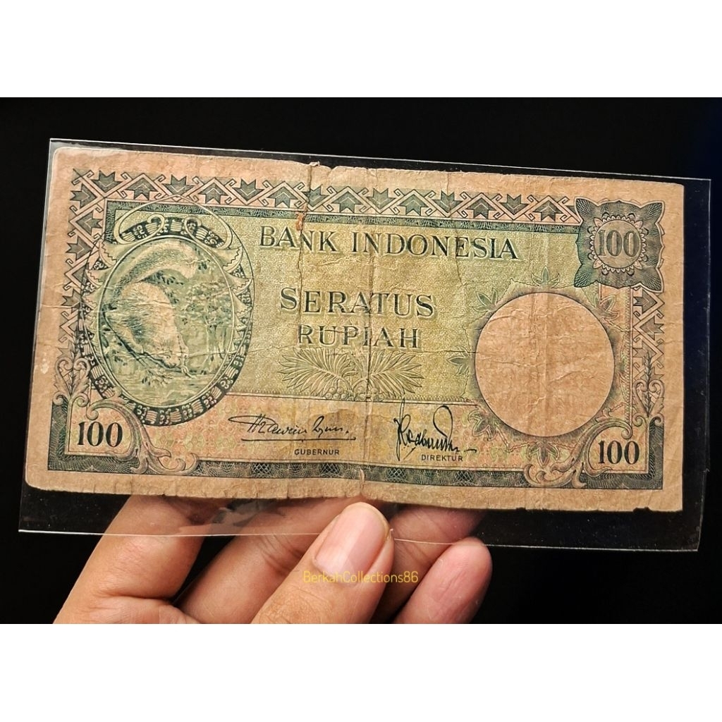 uang kuno 100 rupiah seri hewan tupai tahun 1957