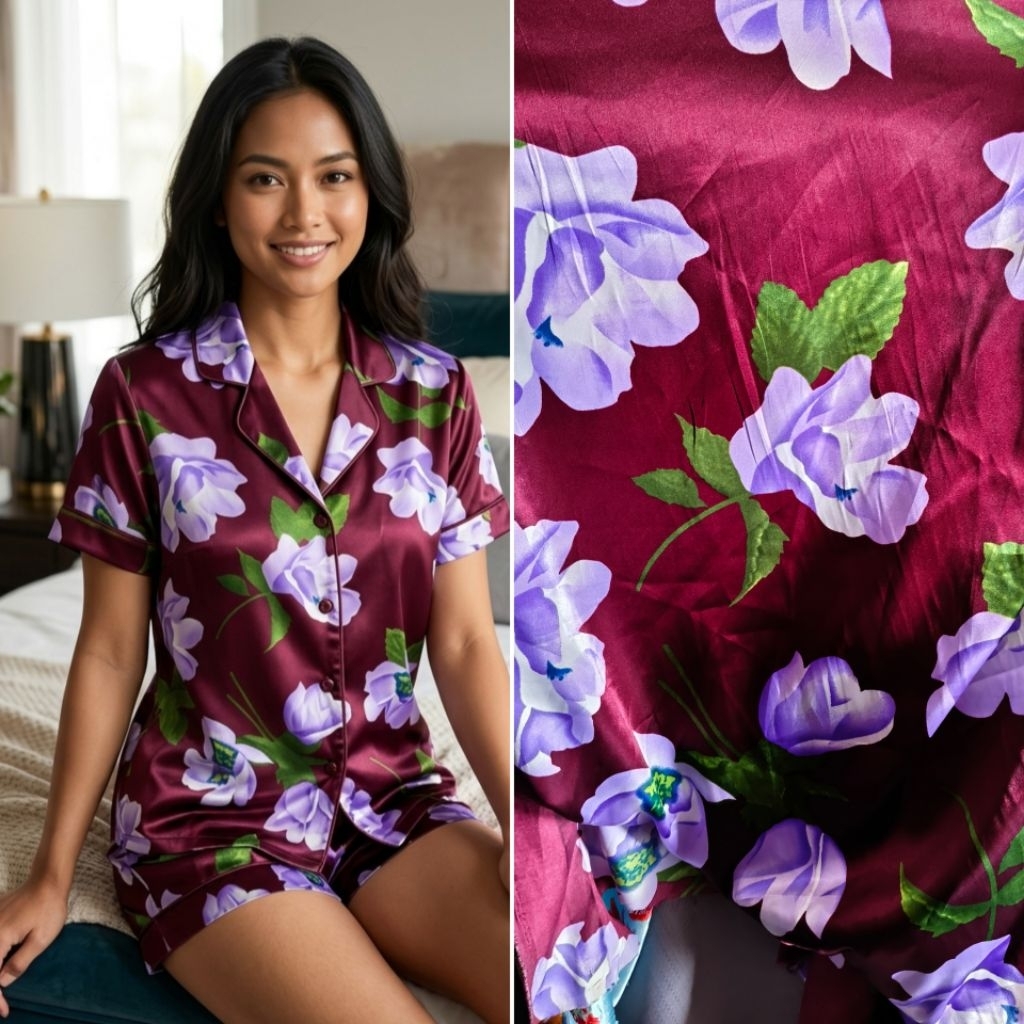 kain satin motif - kain satin silk motif bunga - kain silk motif - kain - kain satin silk super