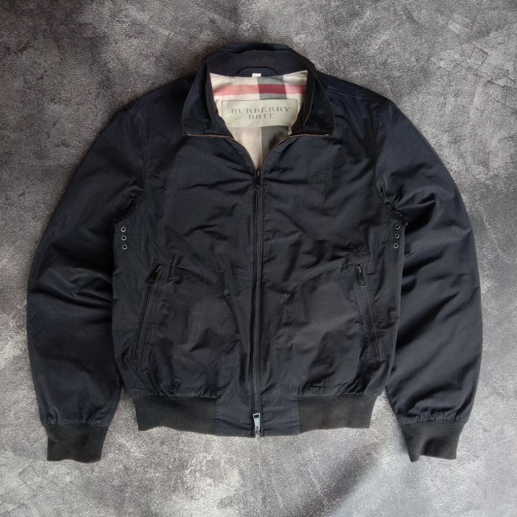 Casual Harrington Jacket Burberry Vtg classic, Casual Harrington Burberry Black simple logo