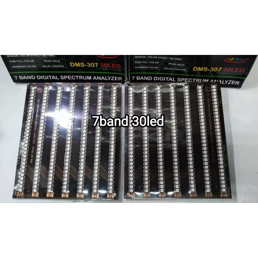 (SATU PASANG) Spectrum Digital Analizer 7band 30 LED DMS 307 PLATINUM (LEFT + RIGHT)