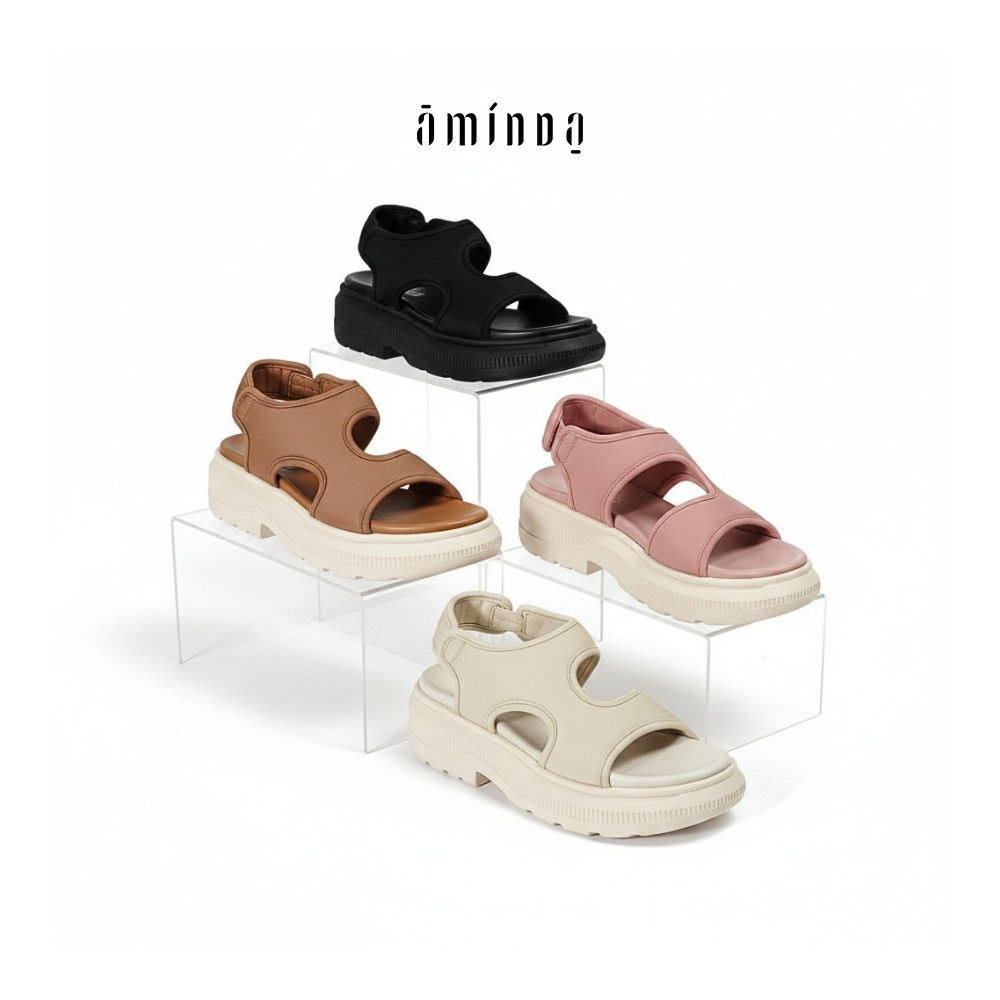 Aminda Inggit Sandal - Sendal Wanita Platform Lentur Lembut Ringan Mewah
