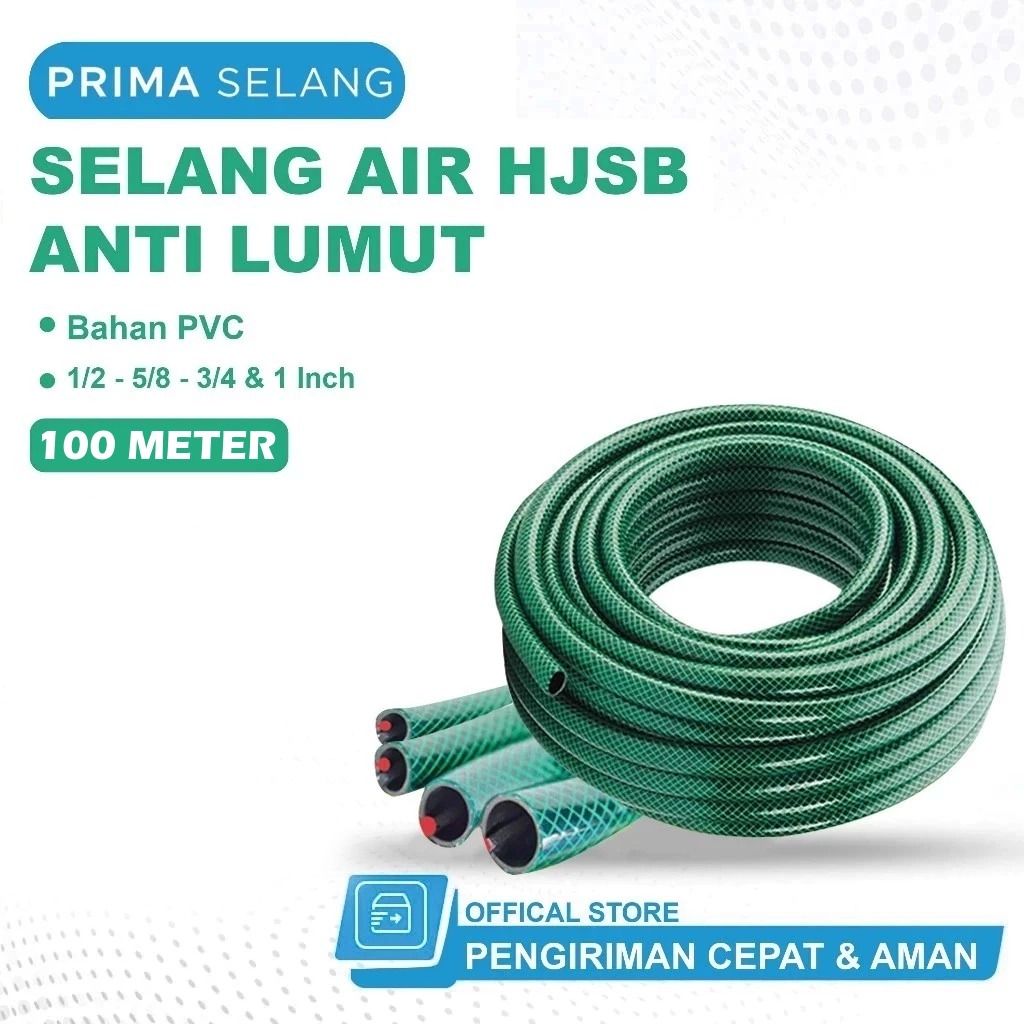 PRIMA Selang Air 100 Meter Selang Air Anti Lumut Selang Air Serat Benang Tebal 2MM Selang Cuci Motor