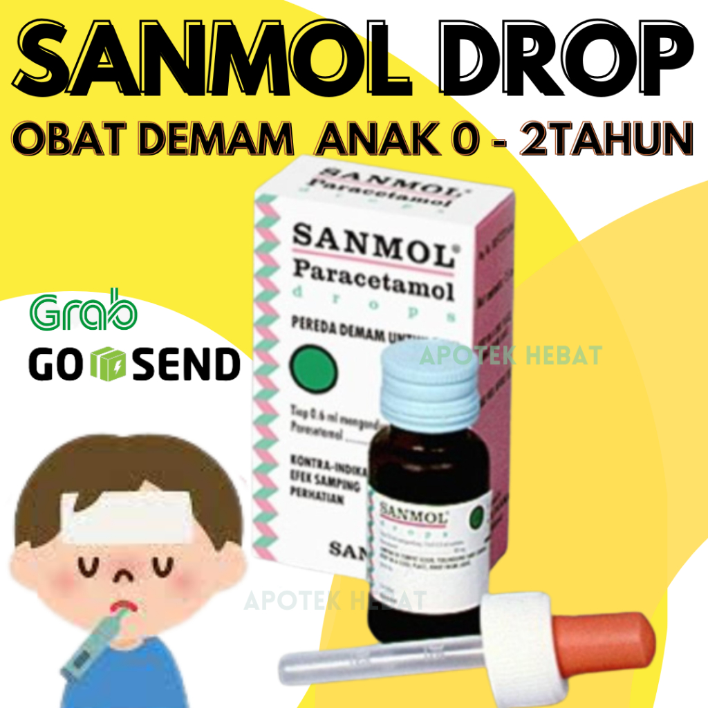 SANMOL DROP TETES TURUN PANAS DEMAM ANAK BAYI 15ML ATASI DEMAM PANAS MERIANG PUSING