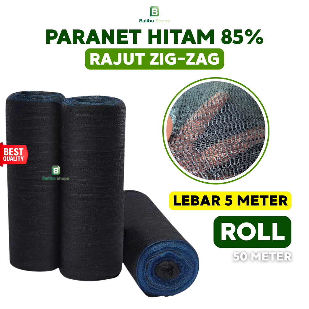 Jaring Paranet 85% Zig-Zag Lebar 5 Meter x 1 Roll 50 Meter