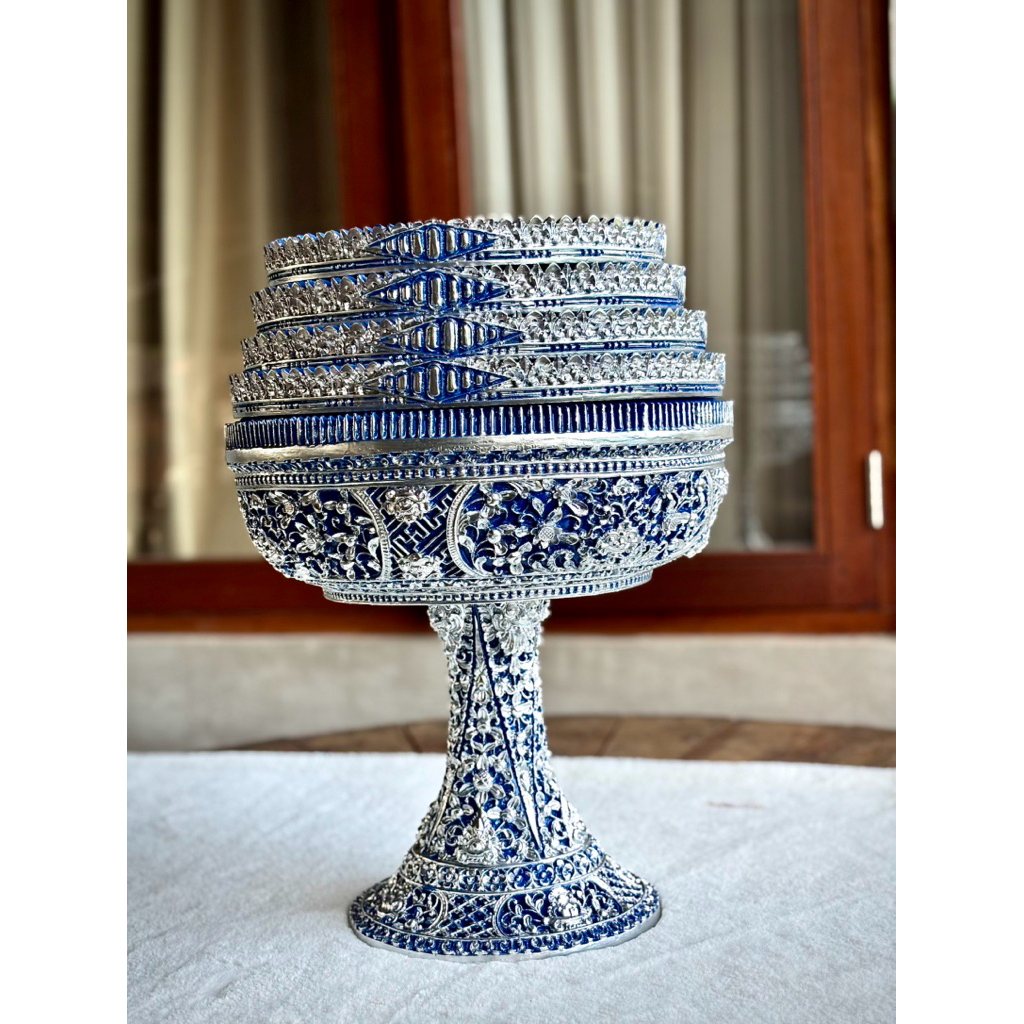 Dulang Genitri 32 cm Susun 4 Warna Royal Blue Bahan Fiber