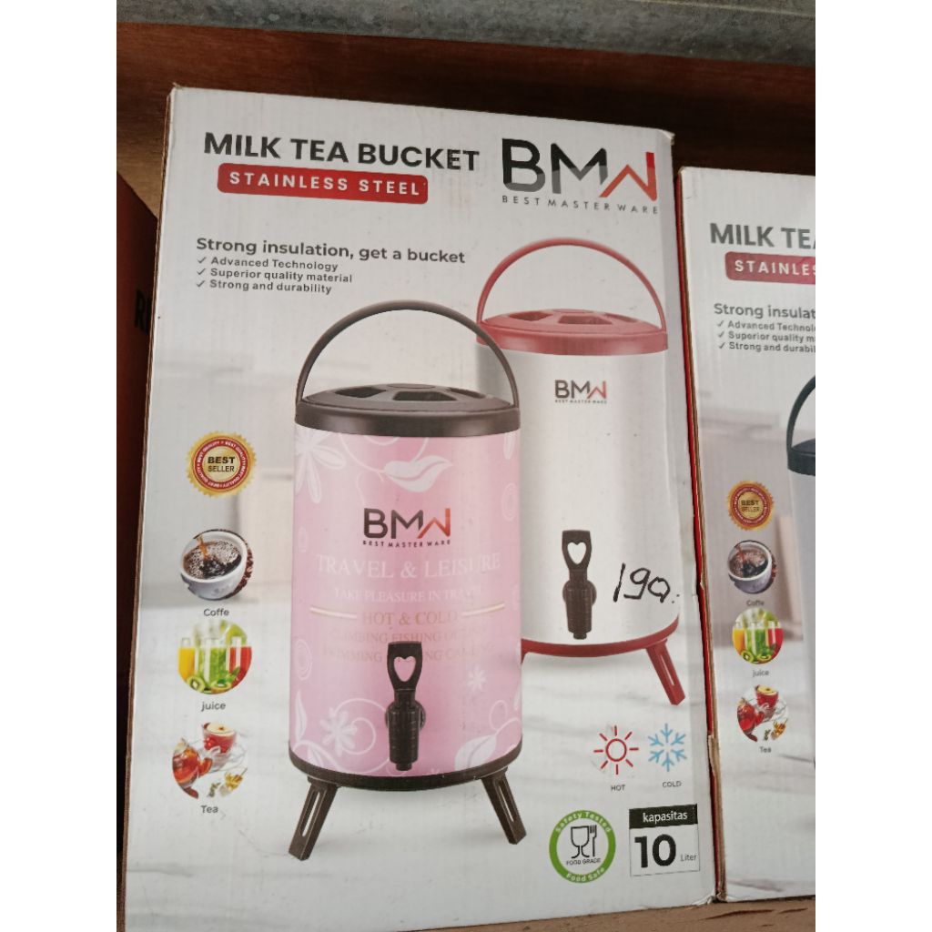 Dispenser Jumbo/ Milk Tea Bucket Panas Dingin BMW 10L