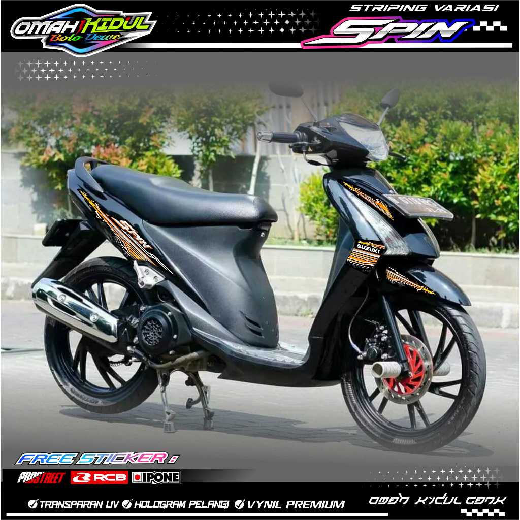 STRIPING VARIASI SUZUKI SPIN 125 / STICKER LIST VARIASI MOTOR SPIN 125