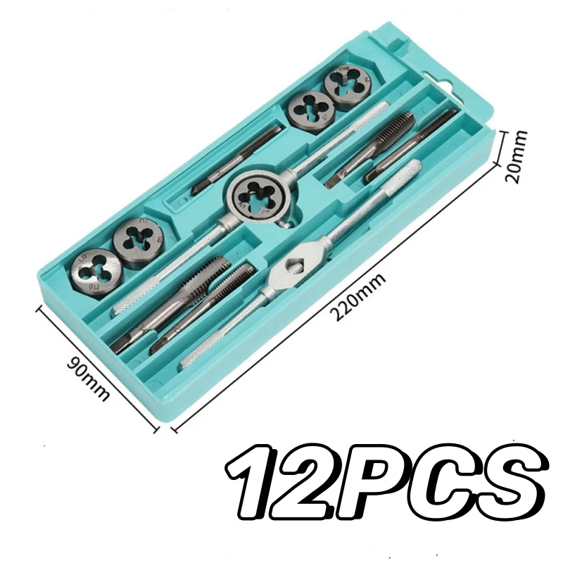 12/20 Pcs Metric Tap Die Set Alat Ulir Tangan Tungsten Carbide Screw Thread Bit Tap Die Set 12/20
