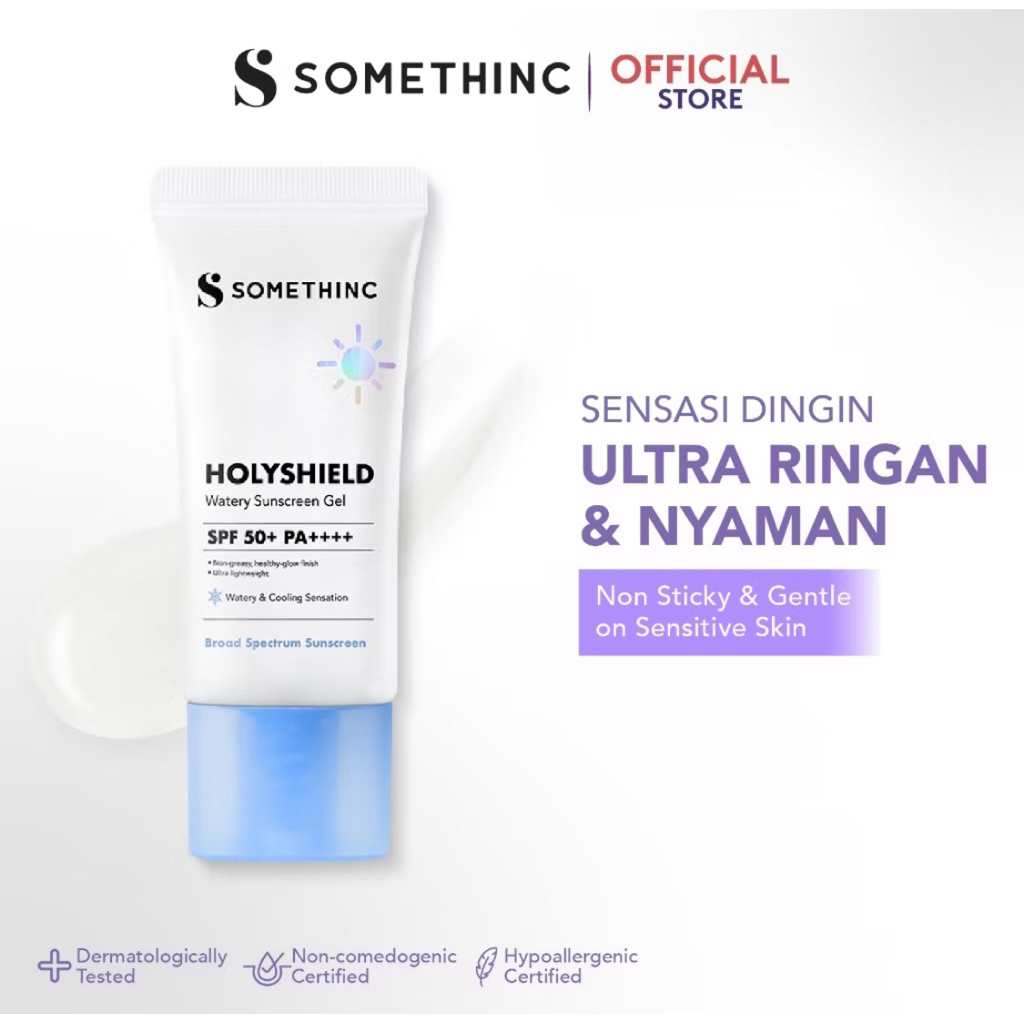 Somethinc Holyshield UV Watery Sunscreen Gel SPF 50+ PA++++ - Physical Sunscreen, Sunscreen untuk Ku