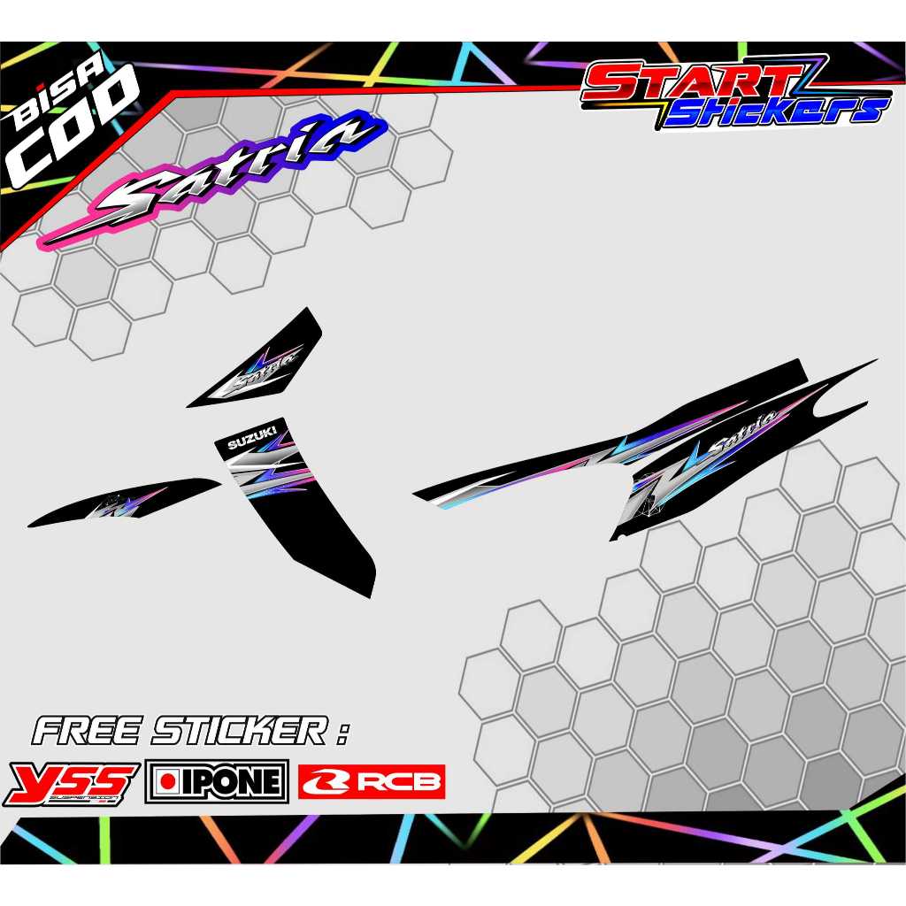 STRIPING VARIASI SUZUKI SATRIA HIU / STICKER LIST MOTOR SATRIA HIU