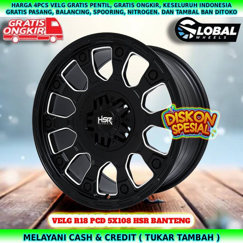 Velg ring18 pcd 5x108 Focus| Peugeot| Evoque| Volvo| Chery Omoda 5| dll velg hsr banteng R18