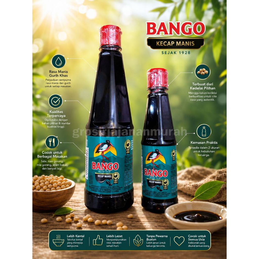 KECAP MANIS CAP BANGO BOTOL BUMBU MASAK KECAP BANGO BUMBU DAPUR SEMBAKO BANDUNG MURAH